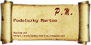 Podolszky Martos névjegykártya